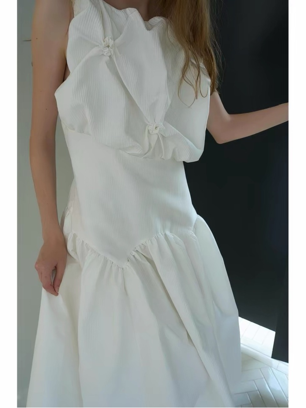 Bloom Wed Dress White Textured Bridal Gown